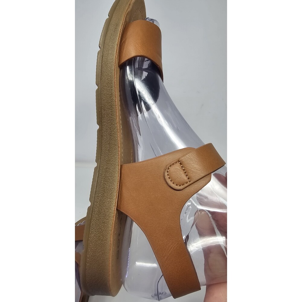Solanz Plenty Strappy Ankle Sandals Womens Size 7 M Brown Faux Leather - Picture 5 of 11